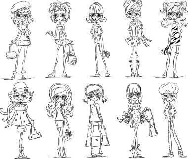 karikatür moda kızlar
