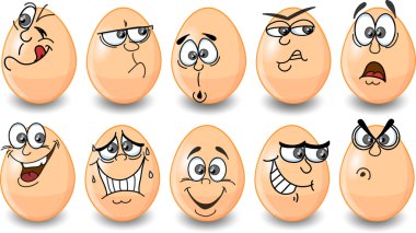 Cartoon easter eggs, happy easter clipart