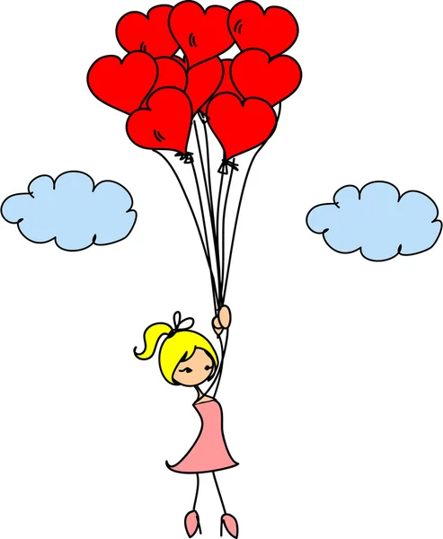 Valentine doodle chlapec a dívka, vektor — Stockový vektor