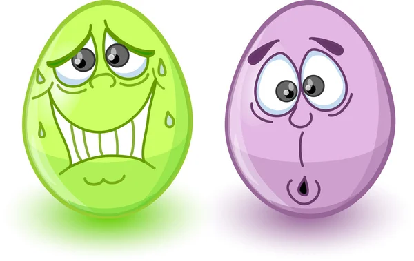 Cartoon easter eggs, happy easte — Stock Vector