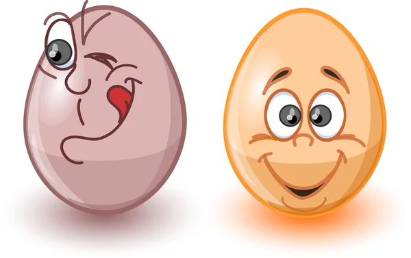 Cartoon easter eggs, happy easte — Stock Vector