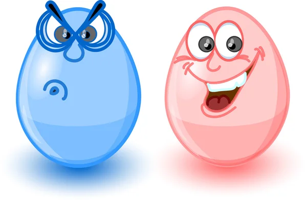 Cartoon easter eggs, happy easte — Stock Vector
