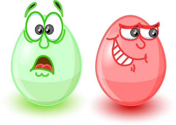 Huevos de Pascua de dibujos animados, feliz Pascua — Vector de stock
