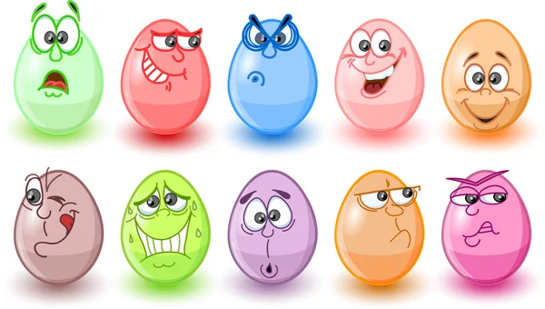 Cartoon easter eggs, happy easter — Stock Vector