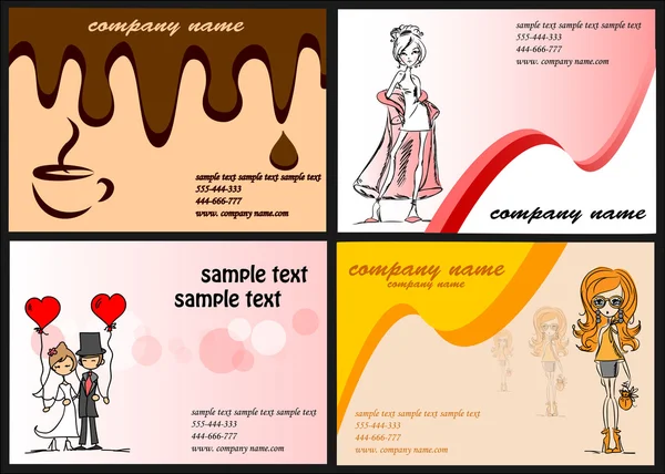 Set con biglietti da visita — Vettoriale Stock