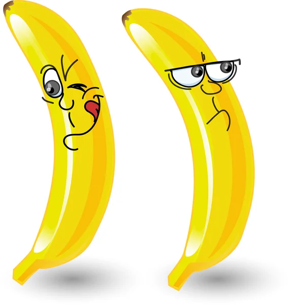 Cartoon bananas with emotions — Stock Vector