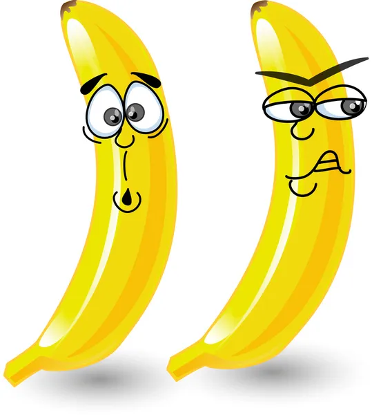 Мультяшні банани з емоціями — стоковий вектор