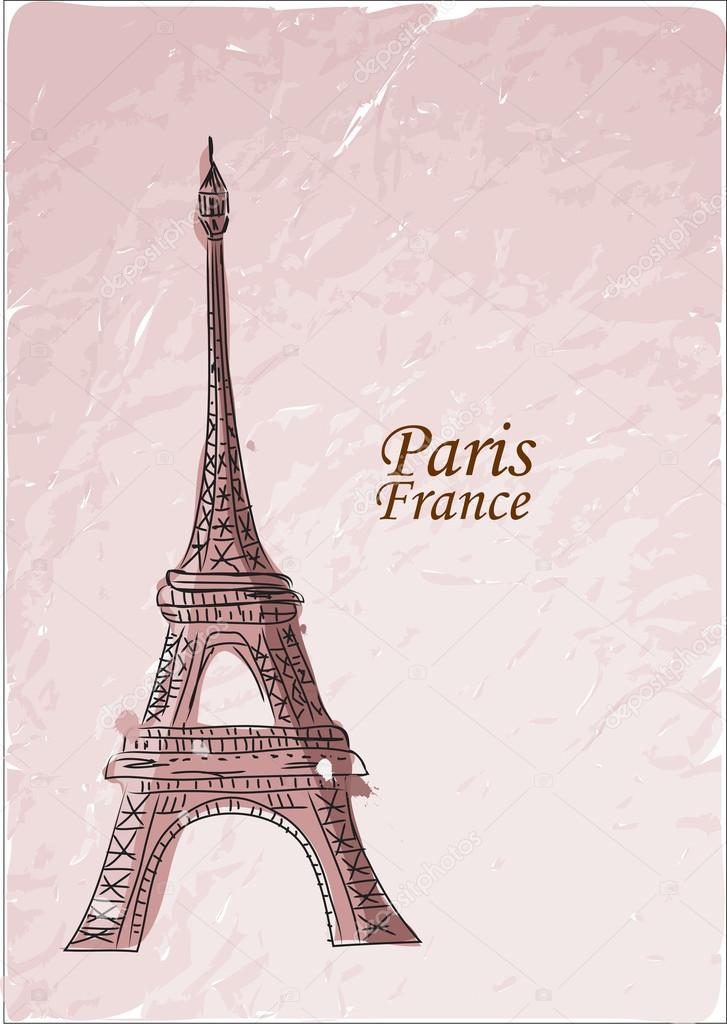 Travel to Paris, vector background