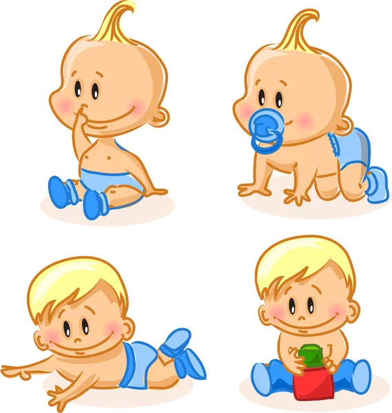 Vector illustration of baby boys — Stock Vector