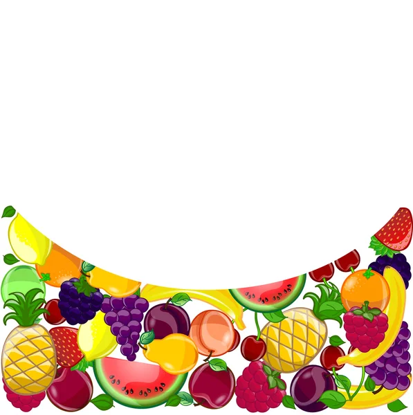 Fond abstrait avec une variété de fruits, vecteur — Image vectorielle