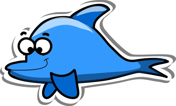 Roztomilý kreslený delfín — Stockový vektor