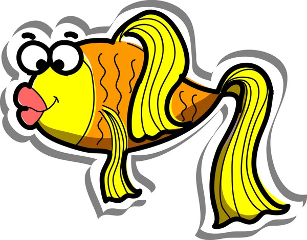 Mignon poisson dessin animé — Image vectorielle