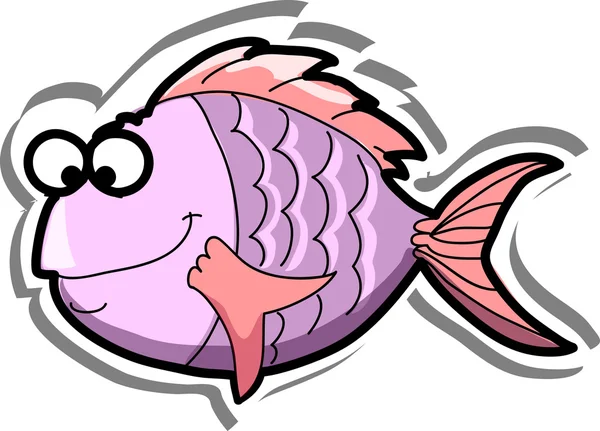 Cartoon cute fish, vector — Stock Vector