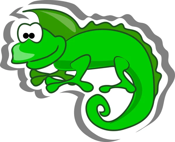 Lindo lagarto de dibujos animados — Vector de stock