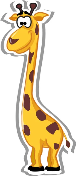 Dibujos animados linda jirafa, vector — Vector de stock
