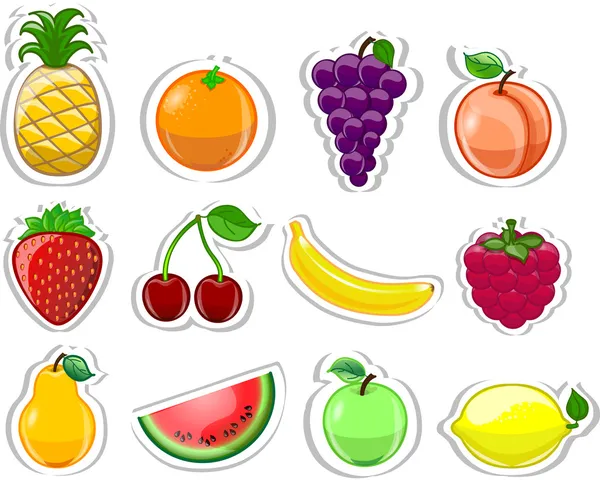 Frutas de dibujos animados — Vector de stock