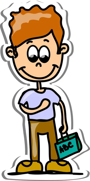 Cartoon schattig schooljongen — Stockvector