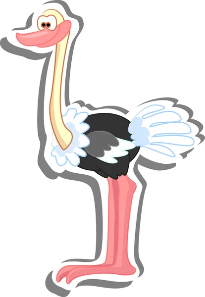 Карикатурный страус — стоковый вектор