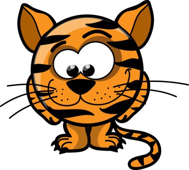 sevimli kaplan karikatür, vektör