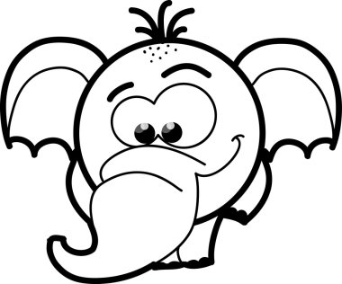 sevimli fil çizgi film, vektör