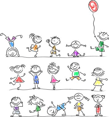 sevimli çizgi film çocuklar