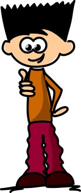 sevimli çizgi mutlu çocuk