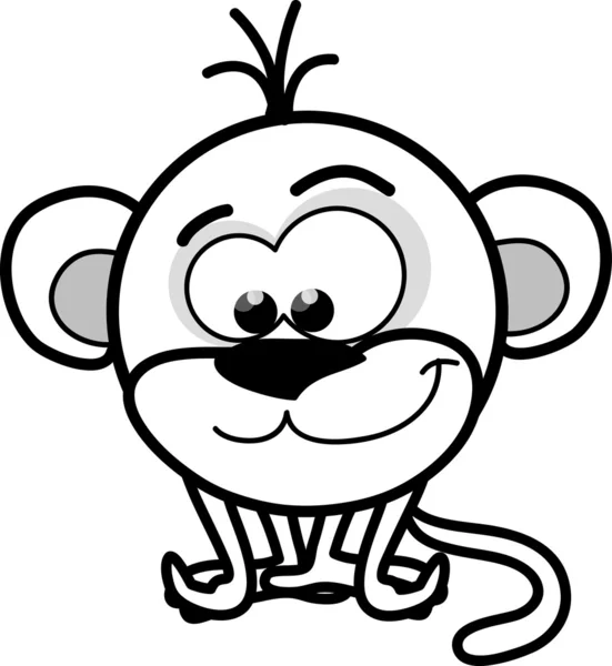 Dessin animé singe mignon, vecteur — Image vectorielle