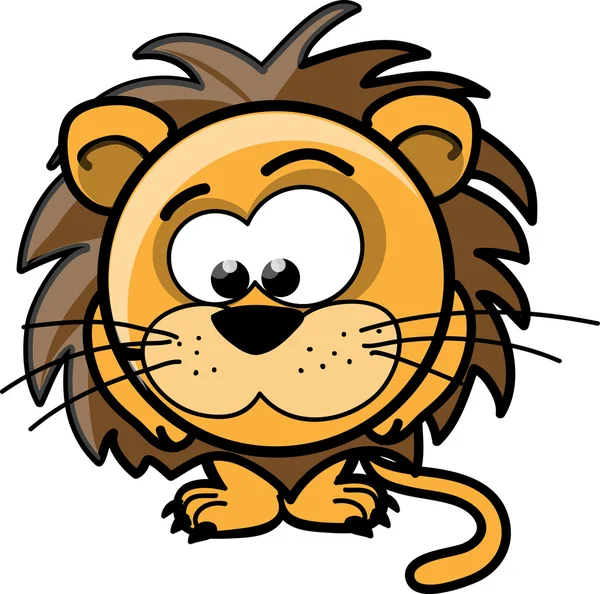 Dessin animé lion mignon, vecteur — Image vectorielle