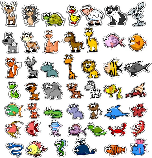 Animales de dibujos animados — Vector de stock