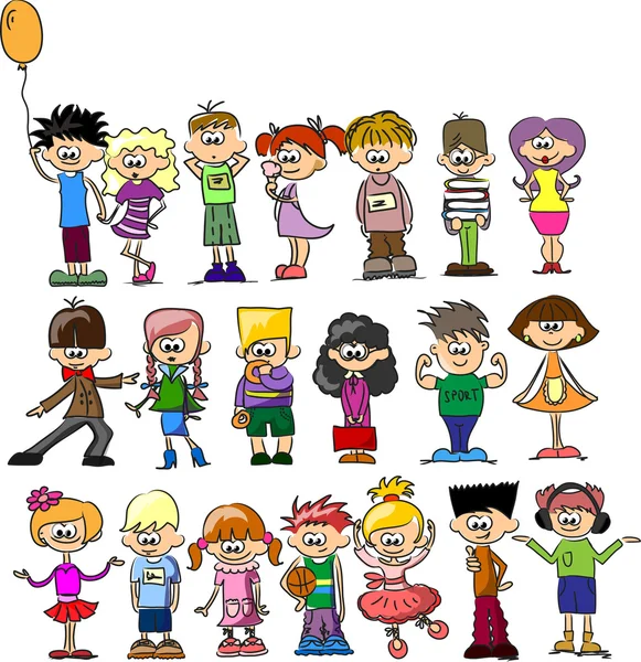 sevimli çizgi mutlu çocuklar