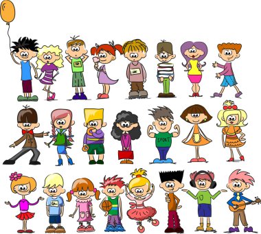 mutlu çizgi film çocuklar