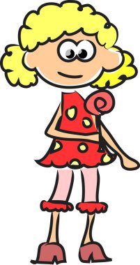 mutlu karikatür kız