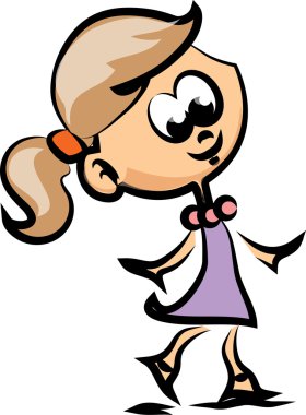 mutlu sevimli çizgi kız