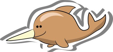 karikatür boynuzlu balina