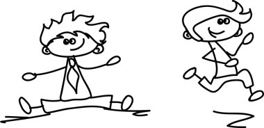 sevimli çizgi mutlu çocuklar