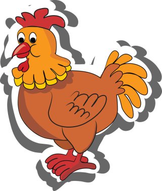 bir çiftlikte yaşayan vektör tavuk