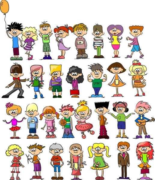Felici bambini dei cartoni animati — Vettoriale Stock