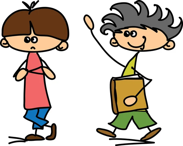 孩子们快乐可爱卡通 — 图库矢量图片