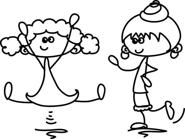 Söta glada tecknade barn — Stock vektor