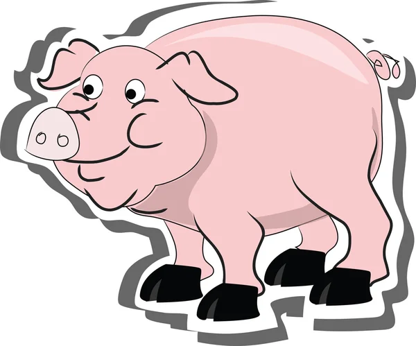 Vector pig, living on a farm — Stock Vector