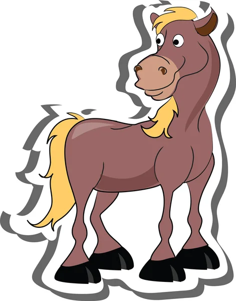 Caballo vectorial, viviendo en una granja — Vector de stock