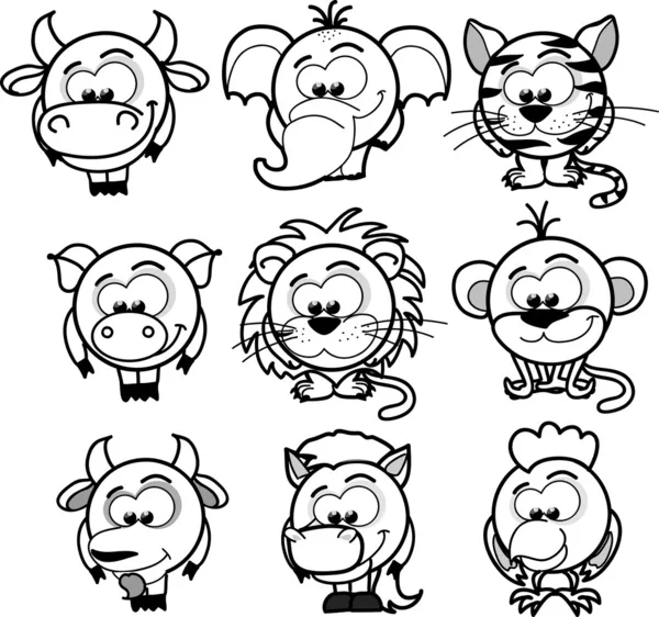 Kreslené vektorové zvířata — Stockový vektor