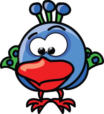 karikatür vektör tavuskuşu