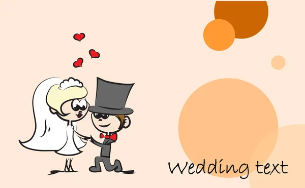 Boda de dibujos animados novia y novio — Vector de stock