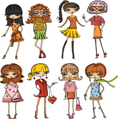karikatür moda kızlar