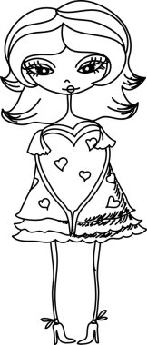 karikatür moda kız