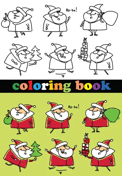 Livro para colorir de Papai Noel, vetor — Vetor de Stock