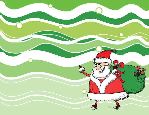 Dibujos animados Santa, fondo — Archivo Imágenes Vectoriales
