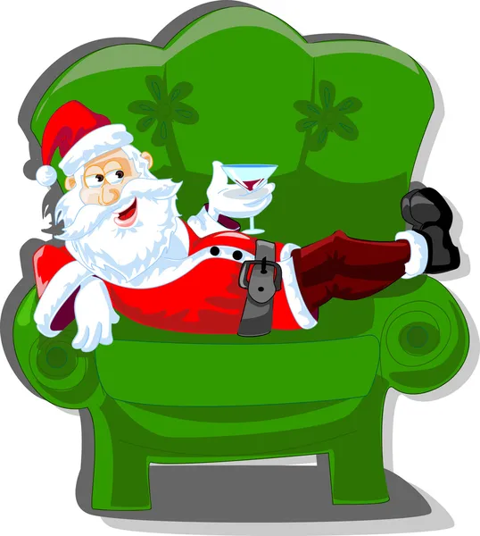 Karikatur Weihnachtsmann, Hintergrund — Stockvektor