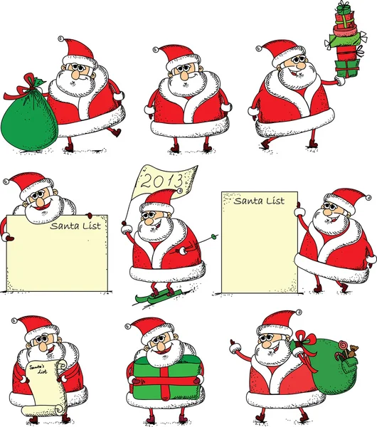 Cartoon Weihnachtsmann, Vektor — Stockvektor
